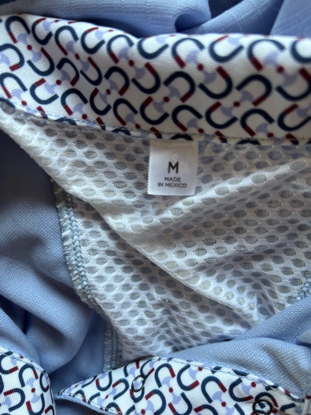 Kerrits Light Blue Sleeveless Polo with Printed Collar - Picture 5 of 6